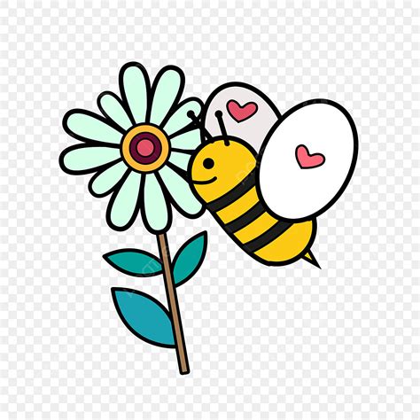 cute honey bee clipart hd png cartoon style cute bee flower collecting honey cute bee spring