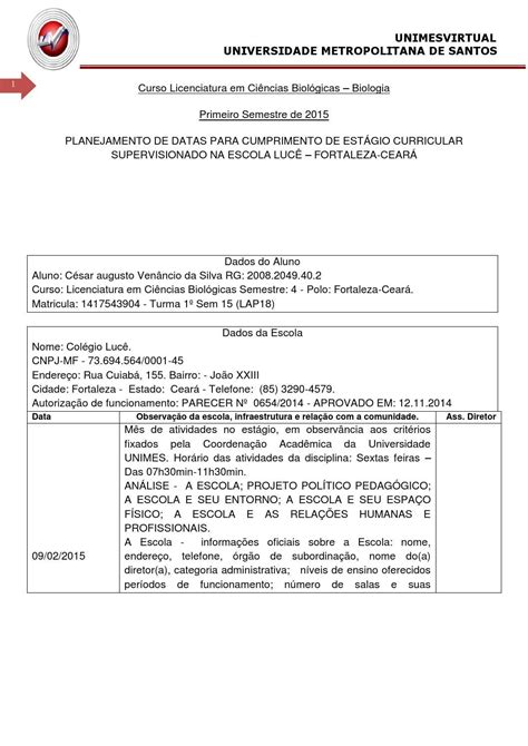Relatorio Estagio Educação Infantil