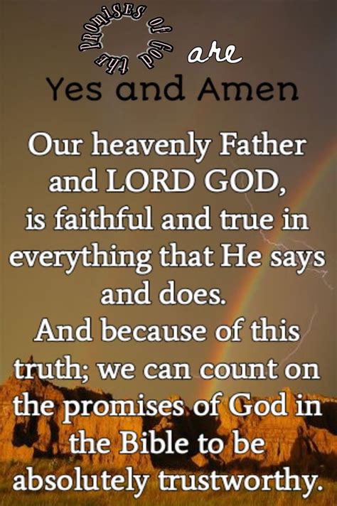 We Can Count On Gods Promises Gods Promises Yes And Amen Promise