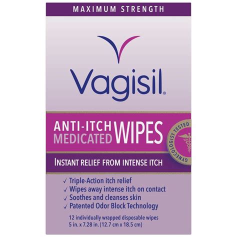 Vagisil Anti Itch Medicated Wipes Maximum Strength For Instant Relief Count Walmart