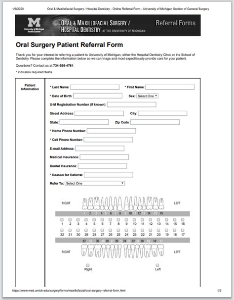 Printable Blank Dental Referral Form Printable Forms Free Online