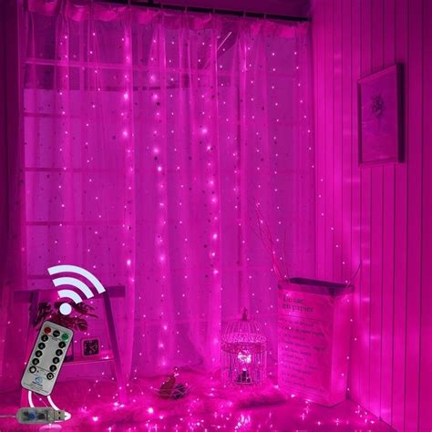 What kind of icicle lights for outdoor use? Pink Icicle Curtain Lights 300 LED 8 Modes in 2020 ...