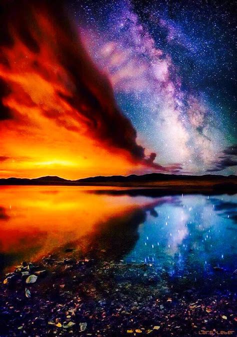 Earth Sky Reflection Nature Photography Beautiful Nature Milky Way