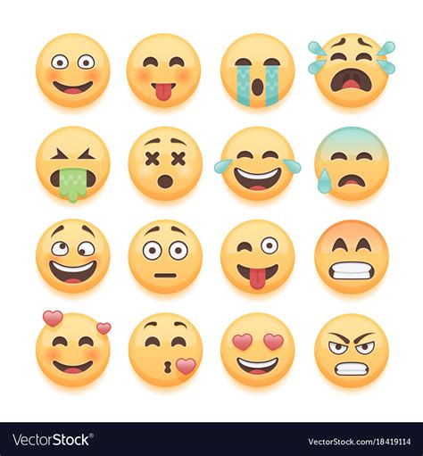 Smileys Emoji Face Vector Set Emojis Smiley Collection Isolated In