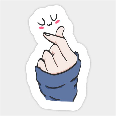 Uwu Finger Heart Kpop T Uwu Face Sticker Teepublic