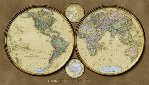 World Hemispheres Tubed Wall Map By National Geographic Maps Wall