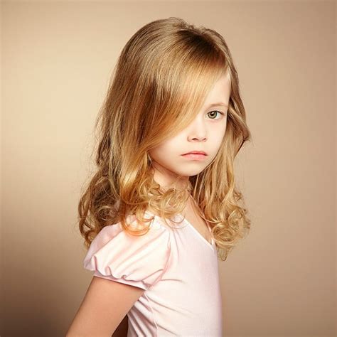 Little Girl With Long Blonde Hair Beautiful Little Girl With Long