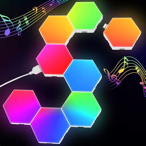 Buy Kimimara Hexagon Lights Gaming - 8 Pack RGB Led Hex Light Panels