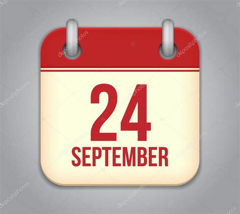Vector Calendar App Icon 24 September — Stock Vector © Astartu 30229655