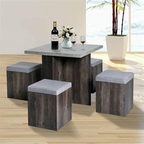 Transforming coffee and dining table ($259.62). Stowaway Dining Set Table and 4 Chairs Stools Compact ...