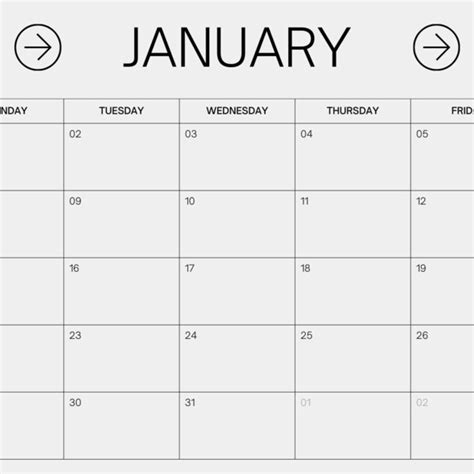 Plain Year Calendar Etsy