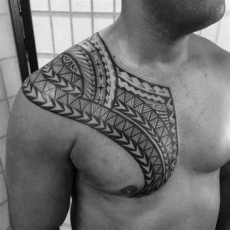 50 Polynesian Chest Tattoo Designs For Men Tribal Ideas Chest