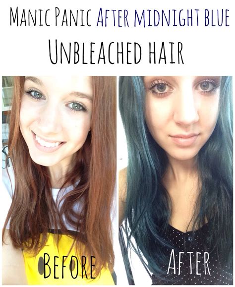 This is after midnight blue mixed with vampire red over my unbleached brown hair. Manic Panic After Midnight Blue (Unbleached) #manicpanic # ...
