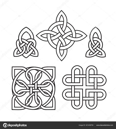 Medieval Celtic Knot Tattoo Set Celtic Irish Knots Ornament Celtic