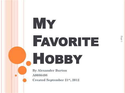 PPT - My Favorite Hobby PowerPoint Presentation - ID:2819007