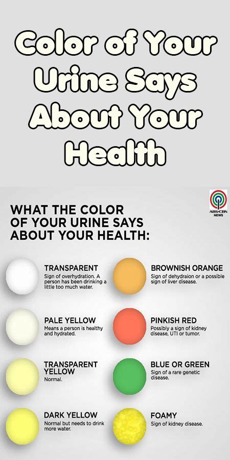 Color Of Your Urine Says About Your Health Health Chart Health Baby