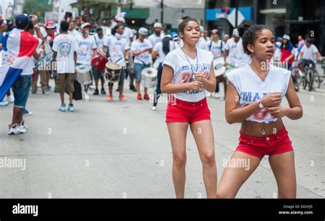 dancers from grupo mambo alibaba perform in the 33rd annual dominican day parade in new york