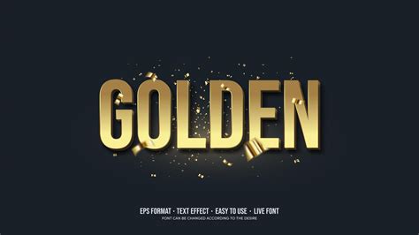 Golden Text Effect With 3d Writing In Gold 1222530 Vector Art At Vecteezy
