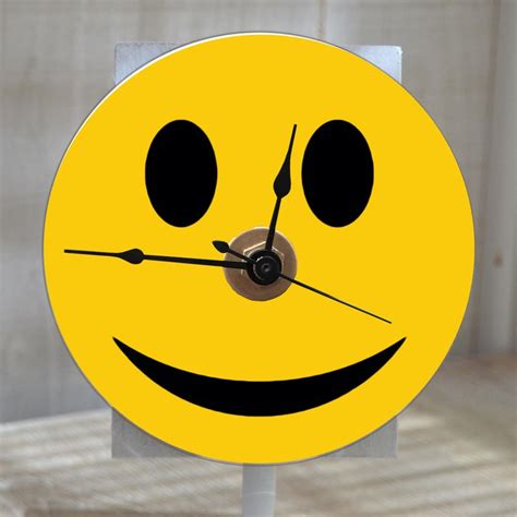 Novelty Clock Smiley Face Desk Or Wall Clock With Handmade Etsy