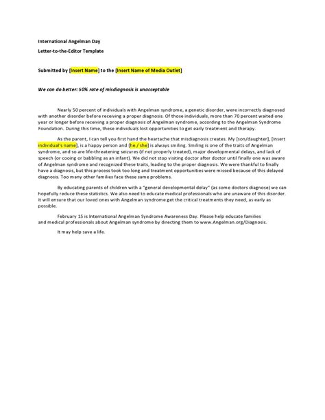 Professional Letter To The Editor Templates Templatearchive