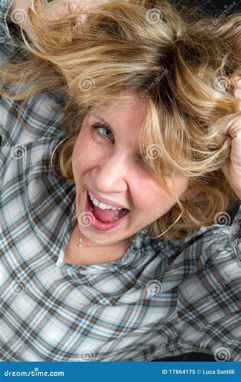 blonde girl screaming stock image image of attire isolated 17864175