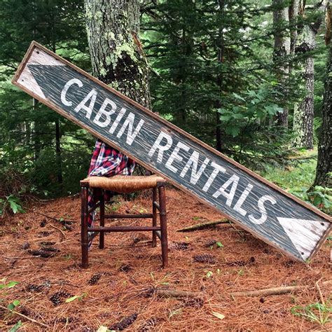 6ft Cabin Rentals Sign Extra Large Wood Cabin Sign Camping Sign Wood