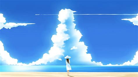 Hd Wallpaper Anime Sky Sun Clouds Summer Landscape Weather