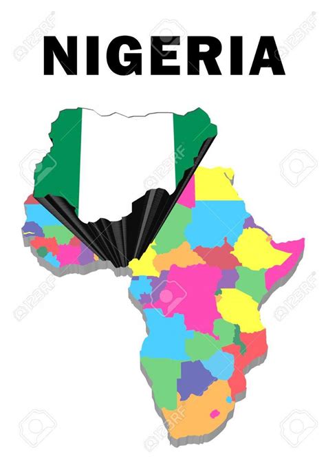 Nigeria africa mappa - Mappa dell'africa con la nigeria evidenziato (Africa Occidentale - Africa)