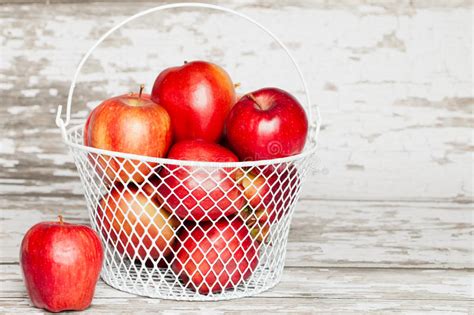 Apples In A Basket Stock Photo Image Of Wire Wood Apples 29777584