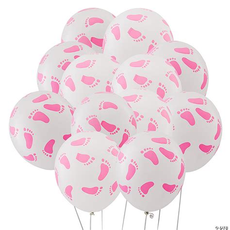 Pink Baby Footprints 11 Latex Balloons Oriental Trading