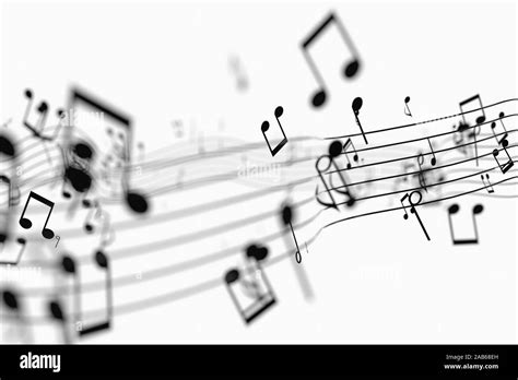 Black Music Notes With White Background 3d Rendering Computer Digital