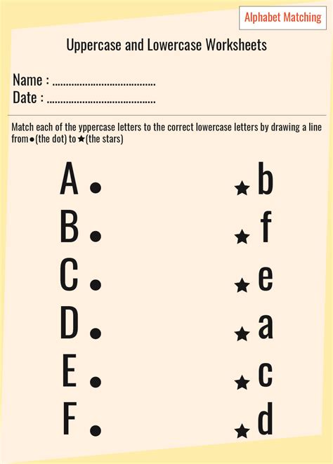 Matching Upper And Lowercase Letters Worksheet
