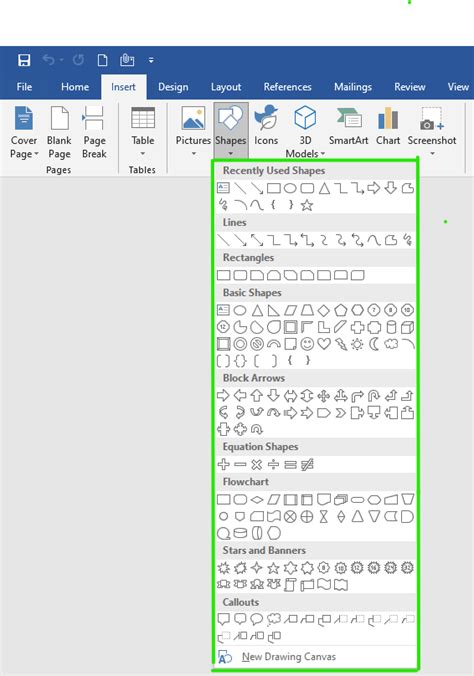 How To Insert Shapes In Ms Word Geeksforgeeks