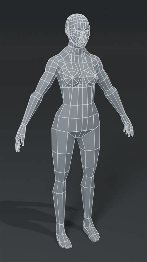 3d Model Superhero Muscular Female Body Base Mesh 3d Model 1000