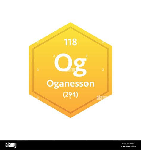Oganesson Symbol Chemical Element Of The Periodic Table Vector Stock