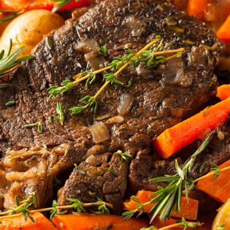 Recipe below for our easy crock pot roast! 5-Ingredient Crock Pot Pot Roast Recipe | SlowCookerKitchen.com