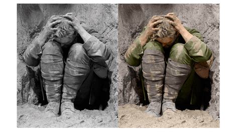 A World War One Soldier Presumably Suffering From Ptsd Colorization