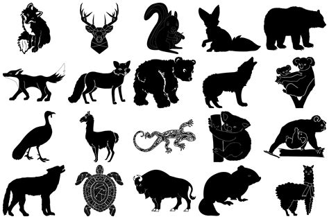Forest Animal Silhouettes Ai Eps Png 279174 Illustrations Design