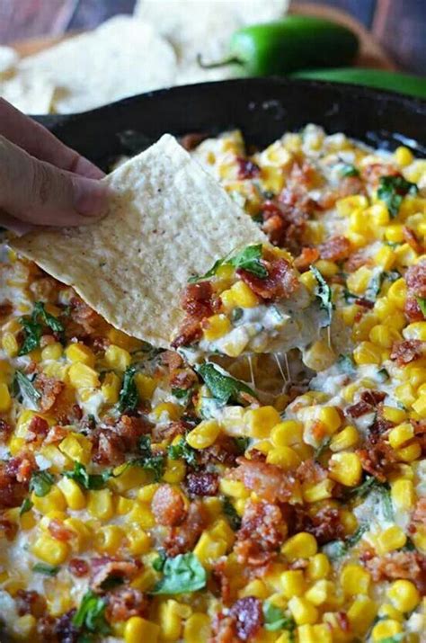 Cheesy Bacon Jalapeño Corn Dip Party Dips Snacks Für Party Party Food
