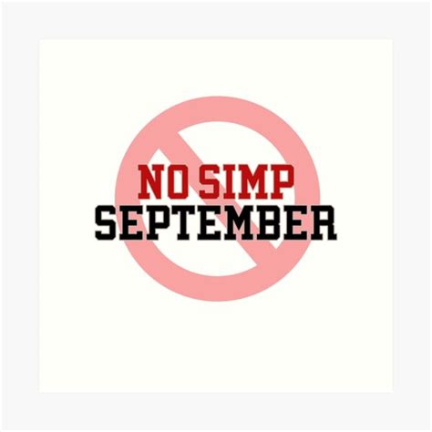No Simp September Challenge Wall Art Redbubble