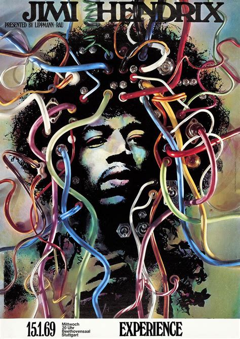 Jimi Hendrix Experience Concert Poster Stuttgart Germany Canvas Print Rare Concert Poster Art