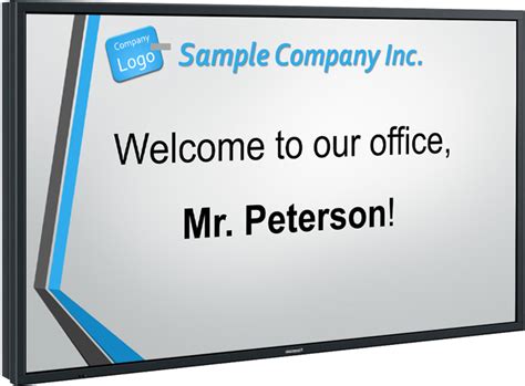 „welcome Mr John Doe“ Digital Welcome Screens And Reception Boards