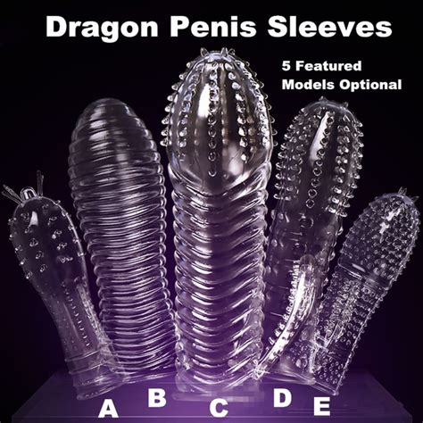 1pc Newest Reusable Penis Sleeve Dragon Cock Ring Sleeves Penis