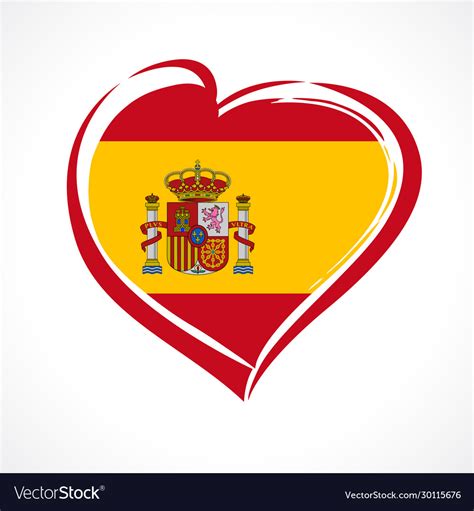 Love Spain Flag Emblem Royalty Free Vector Image