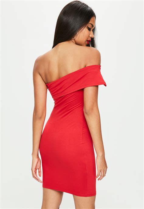 Missguided Red Overlay Bandeau Bodycon Dress Lyst