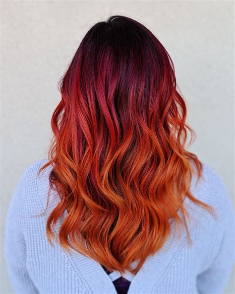 Red And Orange Ombre Orange Ombre Hair Ombre Hair Color Hair Inspo