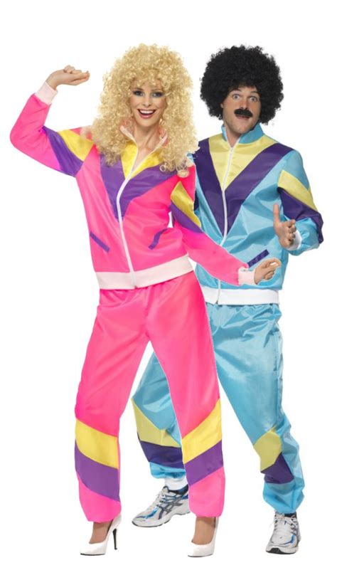 Couples 1980s Shell Suits Fancy Dress Costumes 80s Party Outfits 80s
