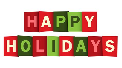 Happy Holidays Overlapping Vector Letters Christmas Colours Rainmaker
