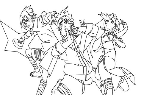 Sasuke Naruto Sakura Coloring Page Free Printable Coloring Pages