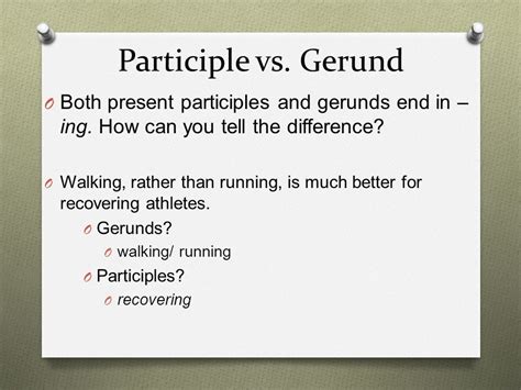 Difference Between Participle And Gerund Basic Concepts Nouns